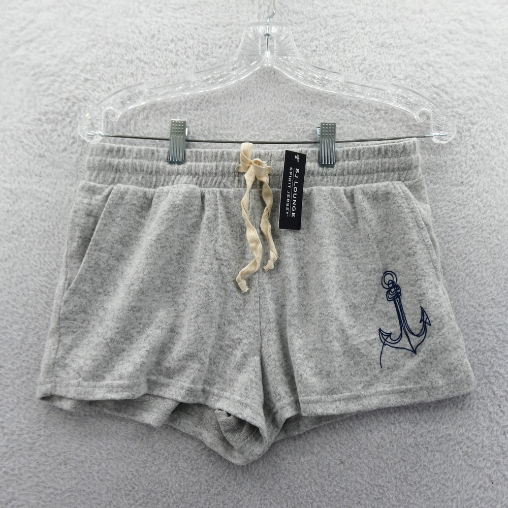 SJ Lounge Shorts Womens Small Spirit Jersey‎ Gray Nautical Anchor Shell Pajama